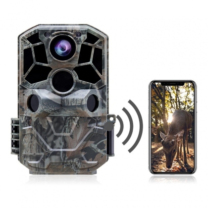 4K Native 30MP Trail Camera Bluetooth APP Control Game Camera 850nm Low-glow IR LEDs Night Vision IP66 Waterproof for Wildlife Monitoring Trail Camera WiFi 